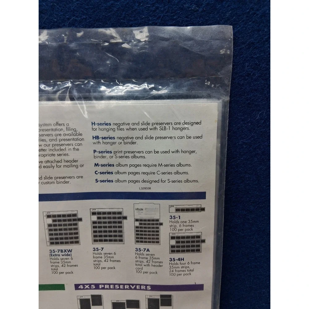 Print File 35mm Archival Negative Preservers Clear 25 Pack 357B Binder Sleeves